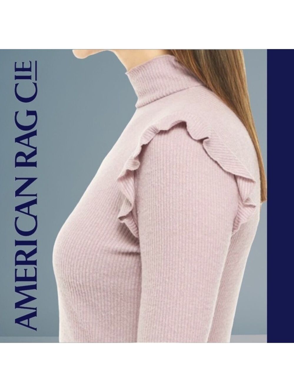 AMERICAN Rag Ribbed Long Sleeve Lettuce-Edge Top - Picture 7 of 14